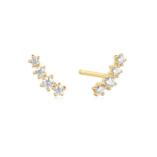 FOUR STONE CASCADE EARRING - GOLD