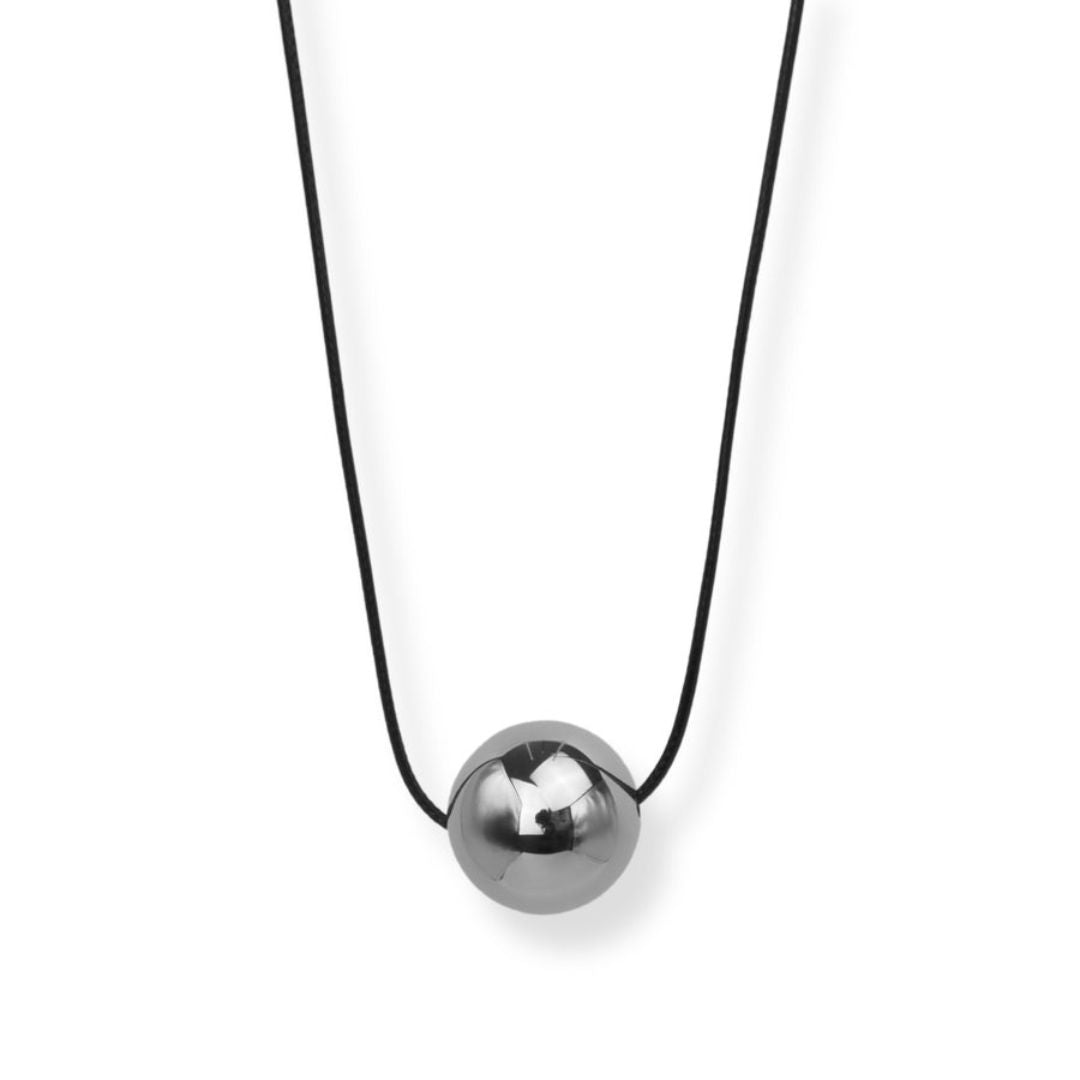 BLACK CORD SILVER SPHERE