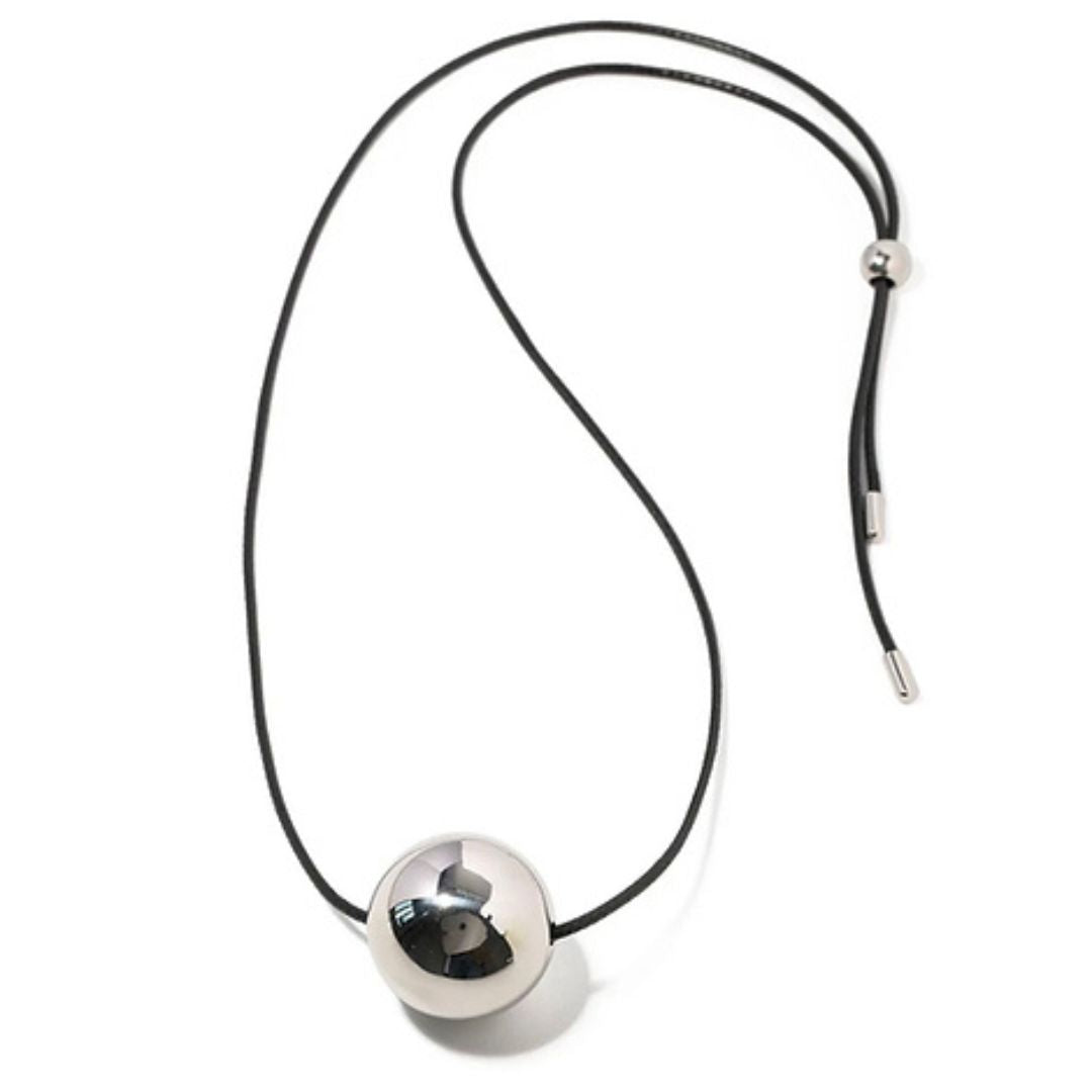 BLACK CORD SILVER SPHERE