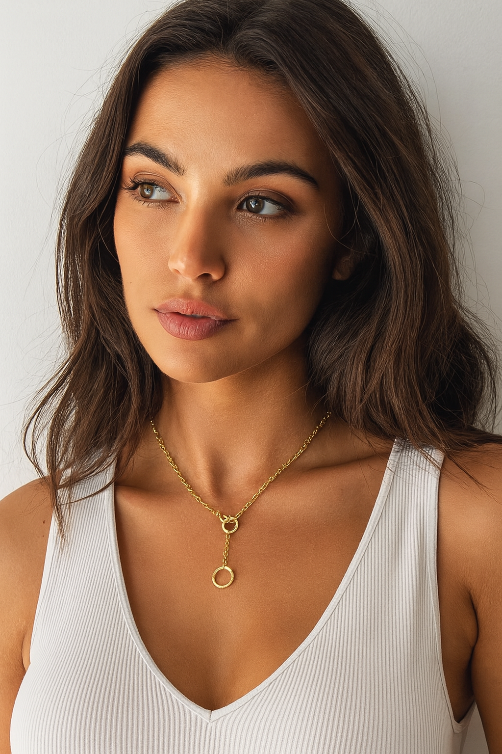 DUAL CIRCLE CHARM HOLDER NECKLACE