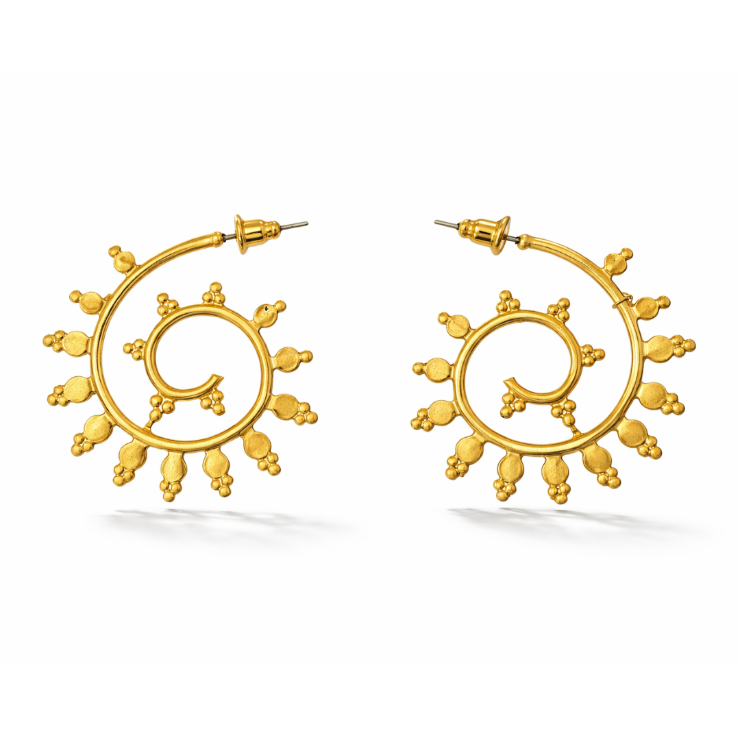 GOLDEN SOL SPIRAL EARRINGS