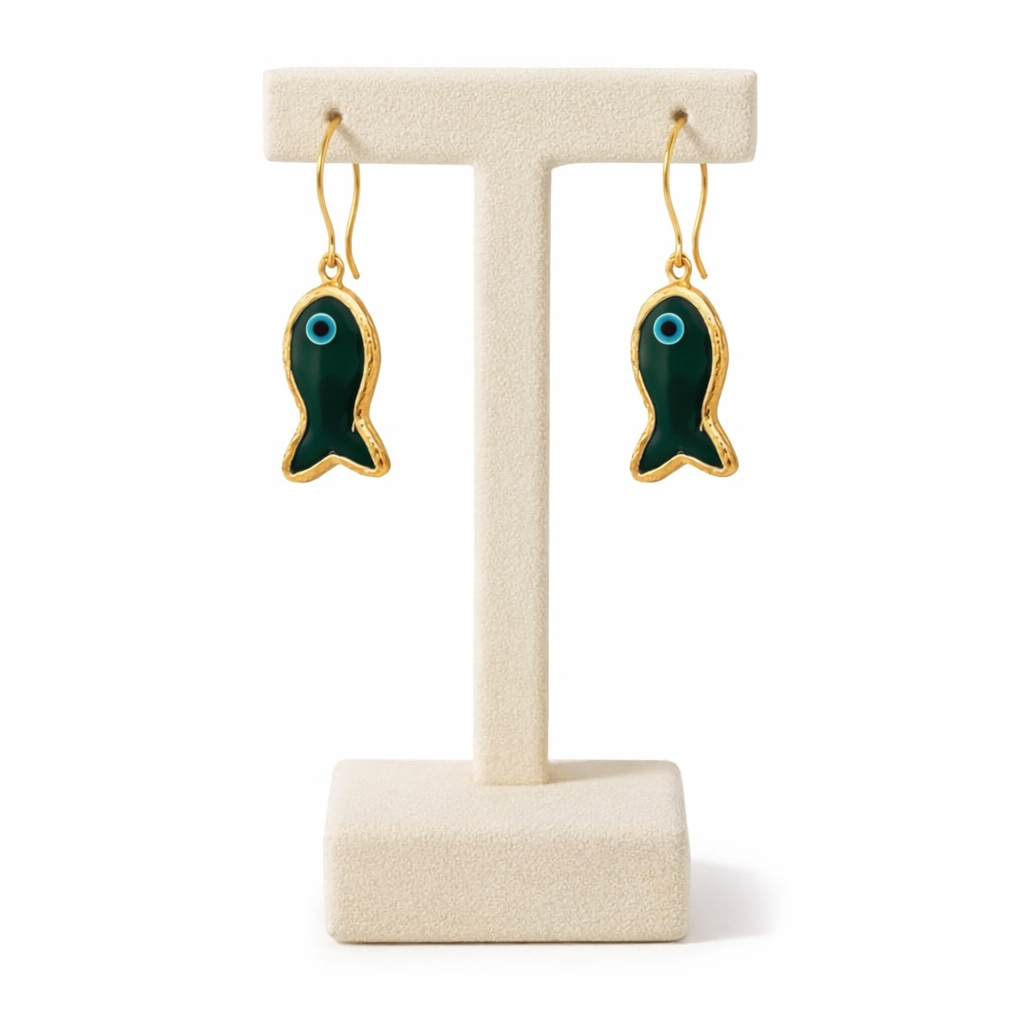 EMERALD FISH EARRINGS