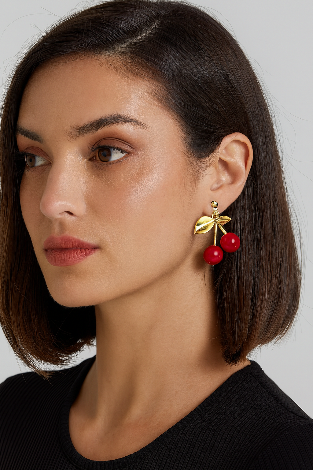 GOLDEN CHERRY DROP EARRINGS
