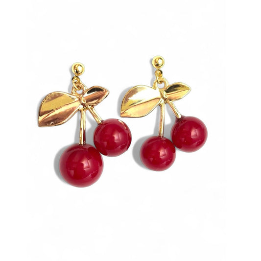 GOLDEN CHERRY DROP EARRINGS