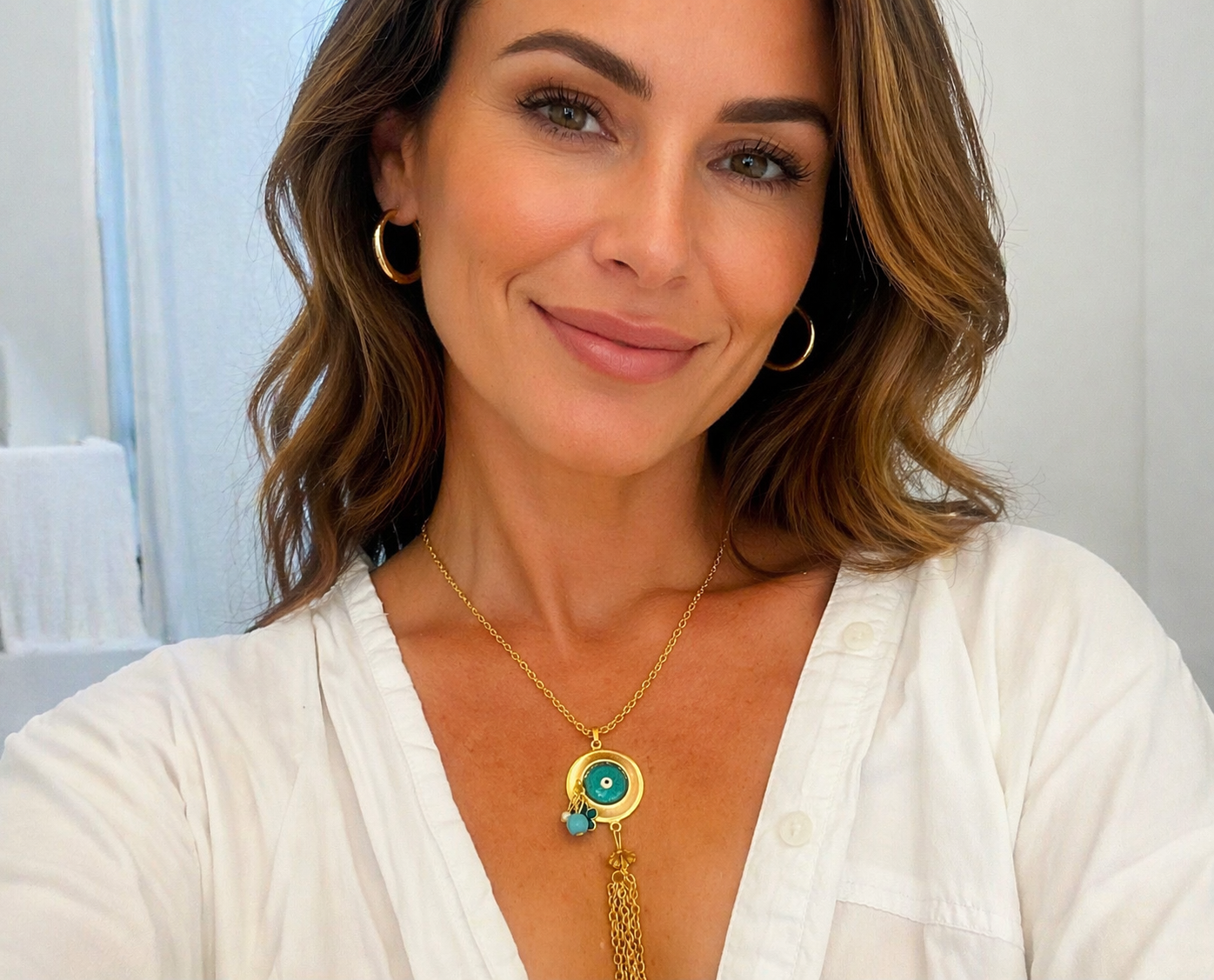 AURA VERDE EVIL EYE TASSEL NECKLACE