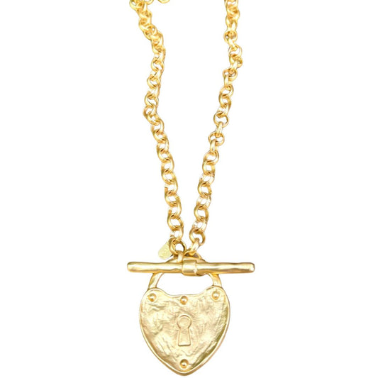 GOLD LOCK HEART NECKLACE