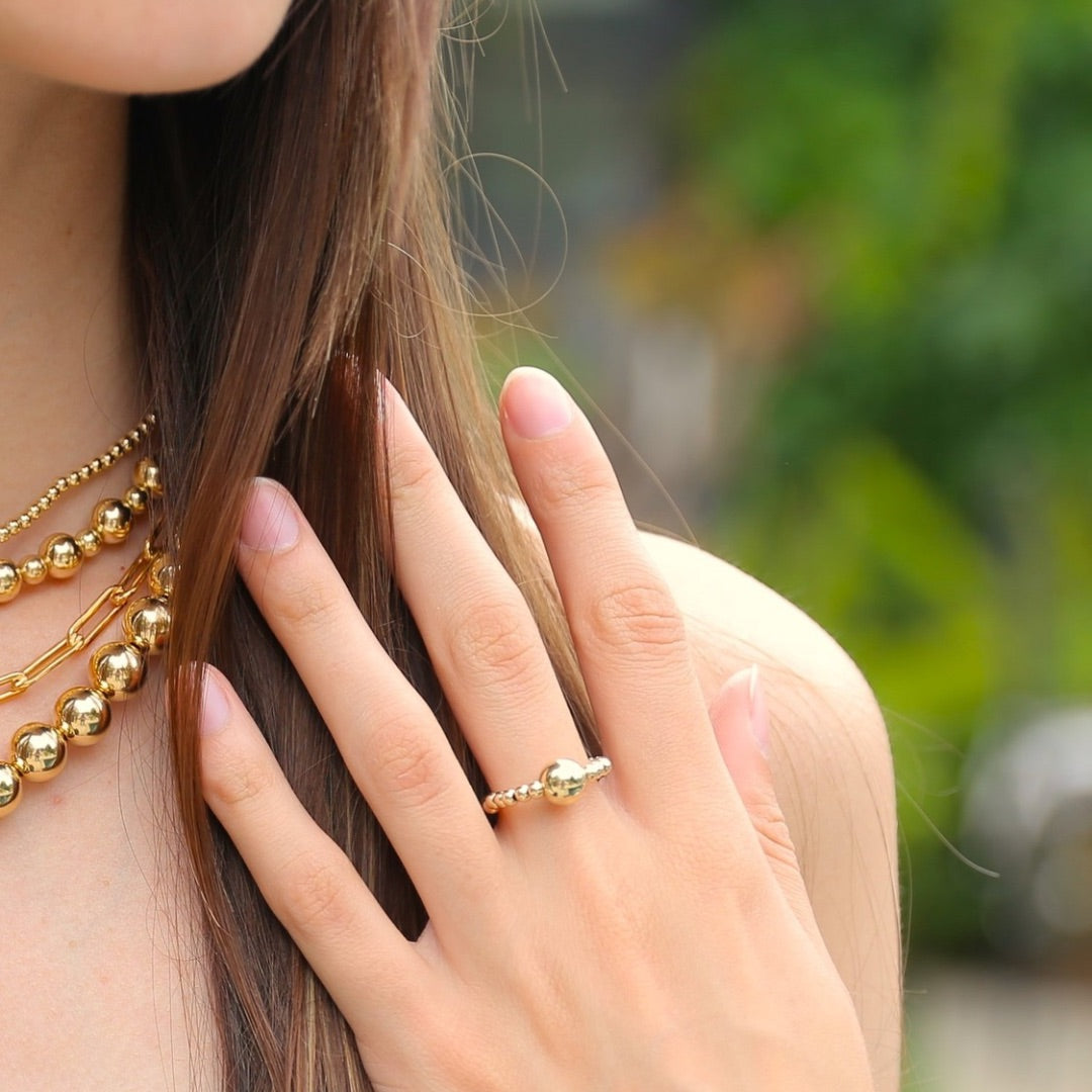 GOLD BEAD BAND RING