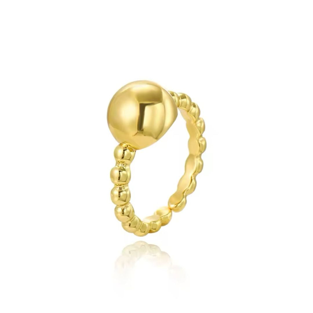 GOLD BEAD BAND RING