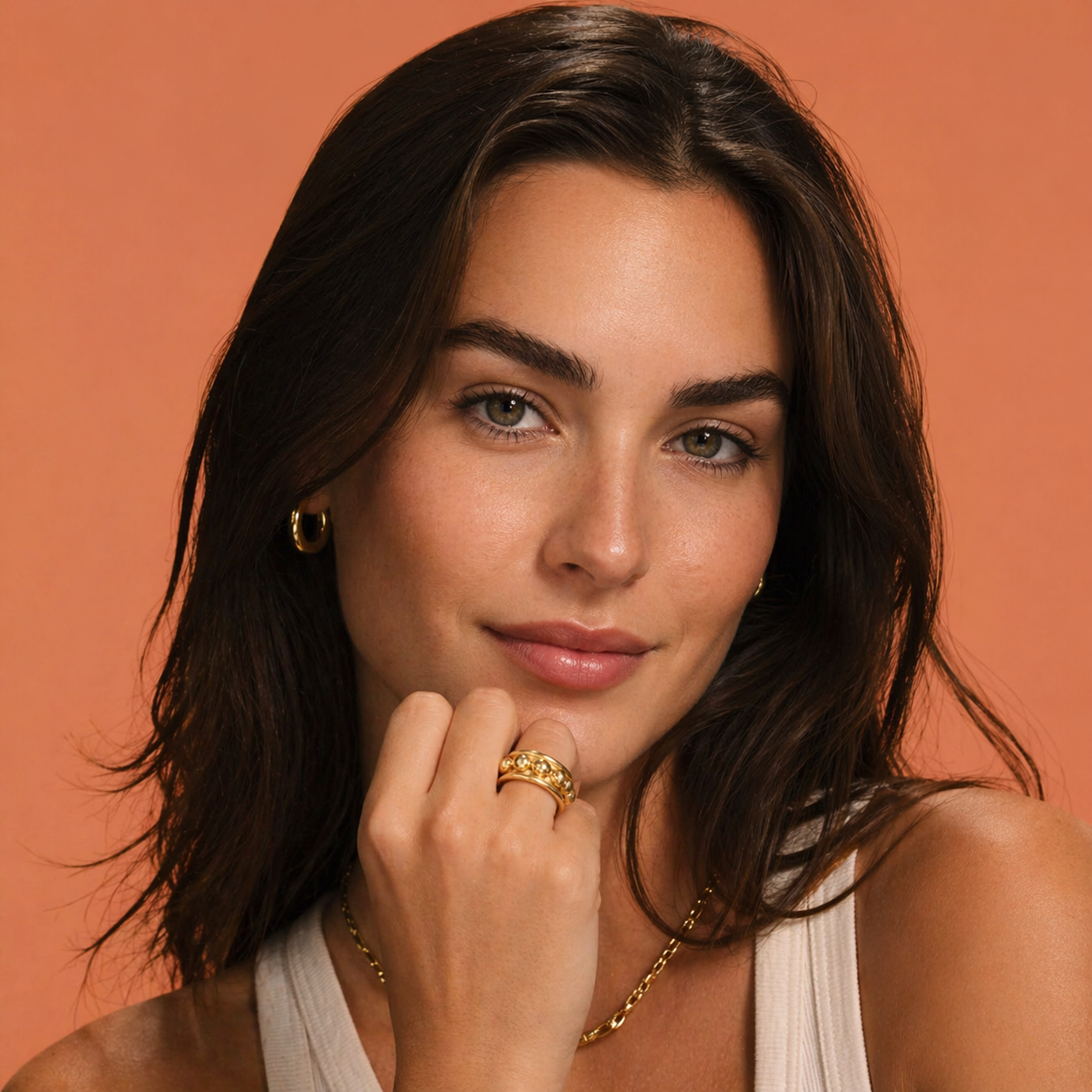 BUBBLE CUFF GOLD RING