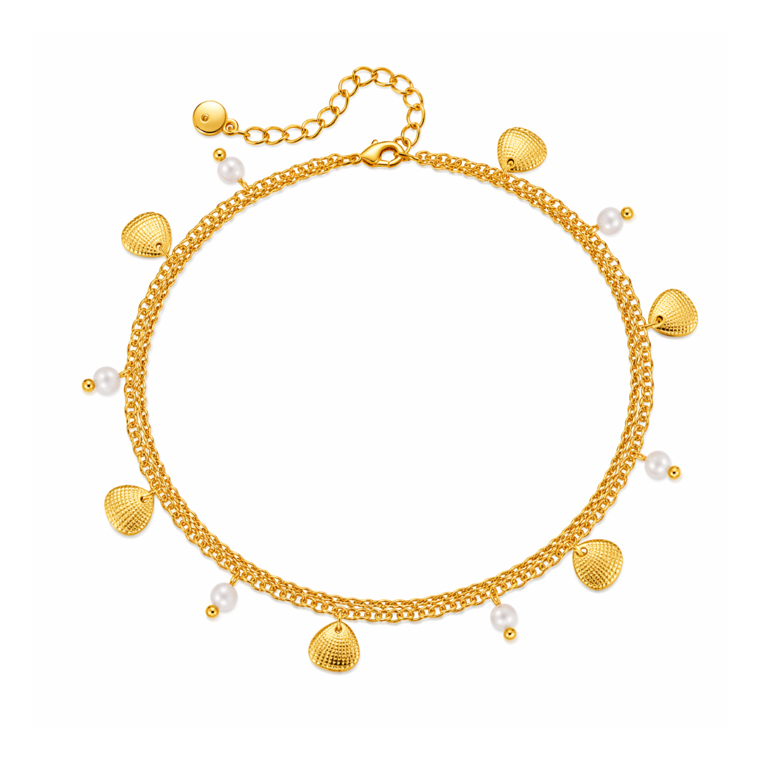 GOLDEN SEASHELL CHARM ANKLET