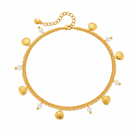 GOLDEN SEASHELL CHARM ANKLET