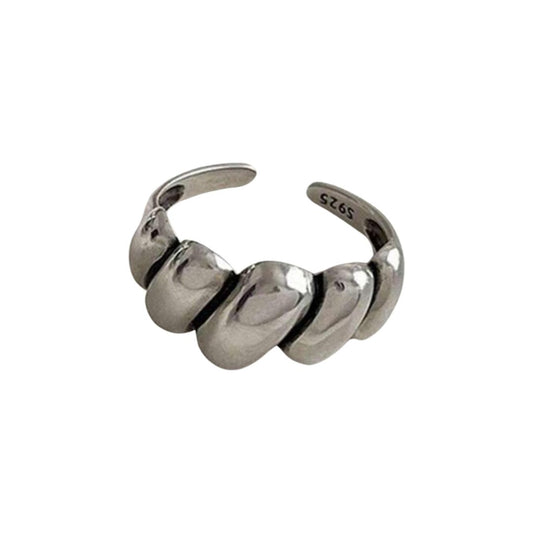 LUXE SILVER WAVE RING