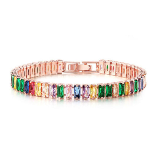 MOISSANITE RAINBOW TENNIS BRACELET