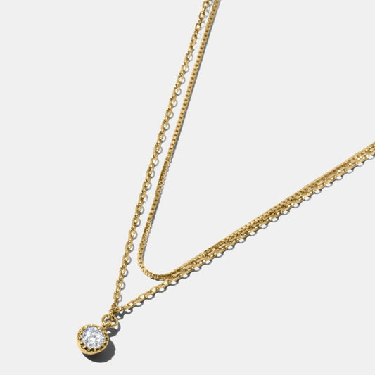 ANNABELLA SINGLE STONE PENDANT NECKLACE - Metales & Co