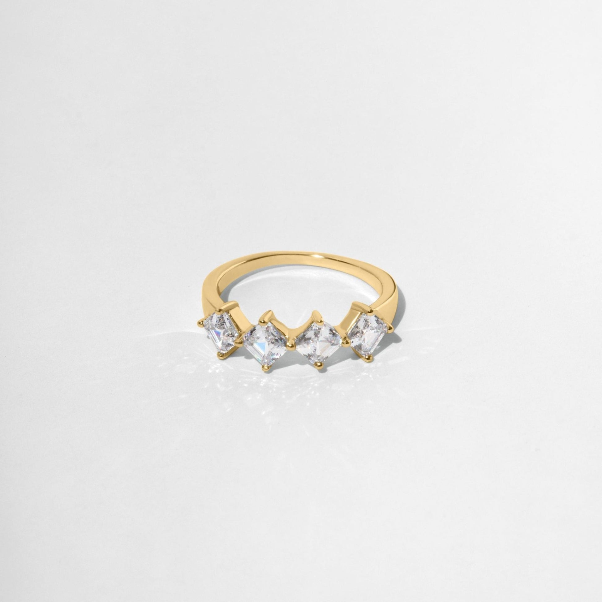 ARIA GEOMETRIC STONE RING - Metales & Co