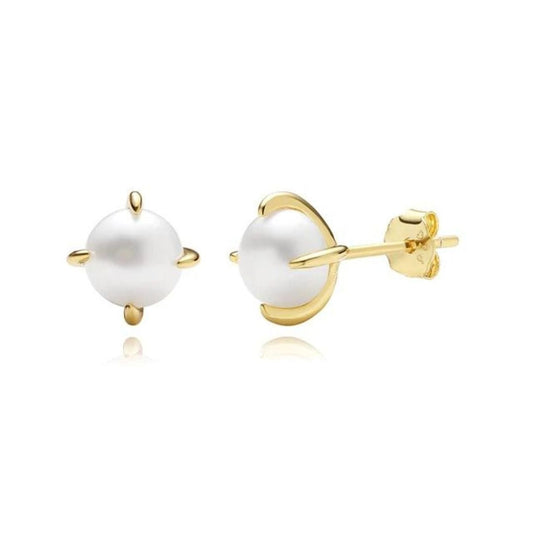 AURA PEARL STUD EARRINGS - Metales & Co