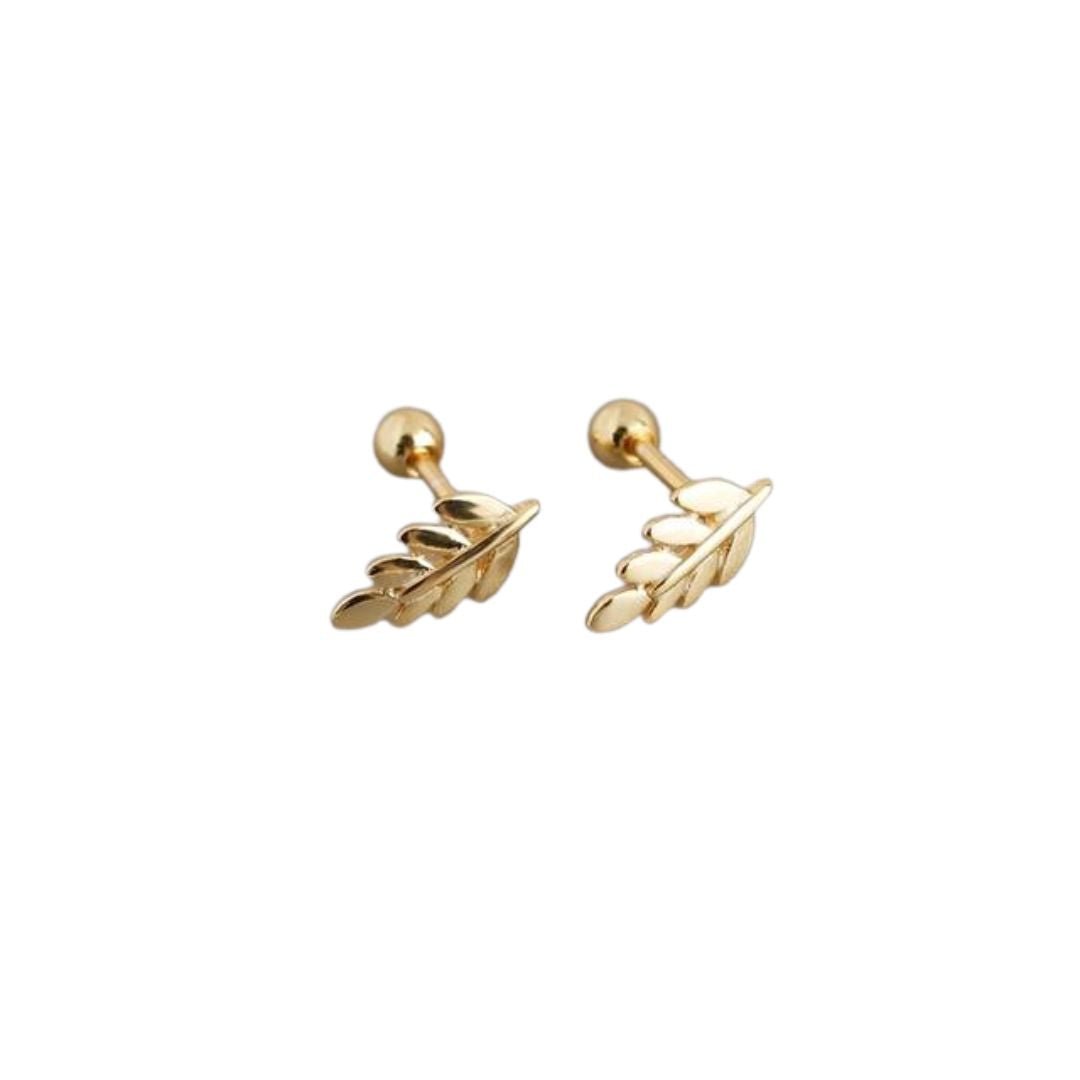 AUTUMN LEAF STUD EARRINGS - Metales & Co