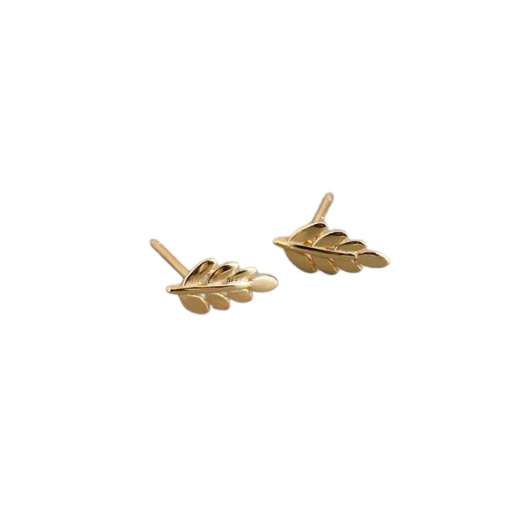 AUTUMN LEAF STUD EARRINGS - Metales & Co